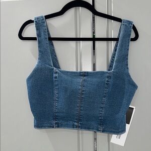Classic Denim Blue Crop Top